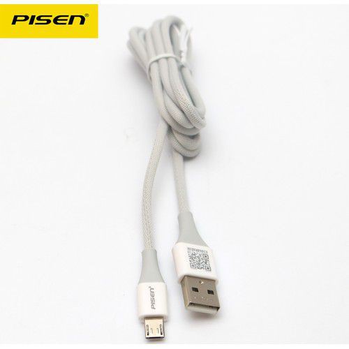 Cáp sạc Micro USB Pisen  2.4 A  1200m màu trắng  trắng, sạc nhanh, và truyền dữ liệu nhanh cho Samsung và Android