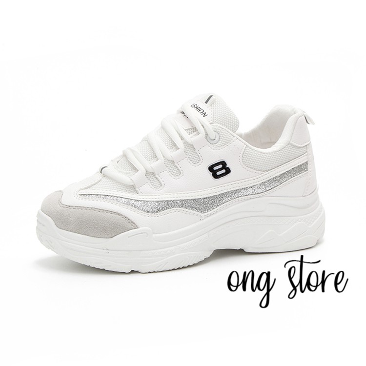 MIỄN PHÍ SHIP Giày thể thao nữ đế cao phong cách Hàn Quốc trắng đen (số 8) | BigBuy360 - bigbuy360.vn
