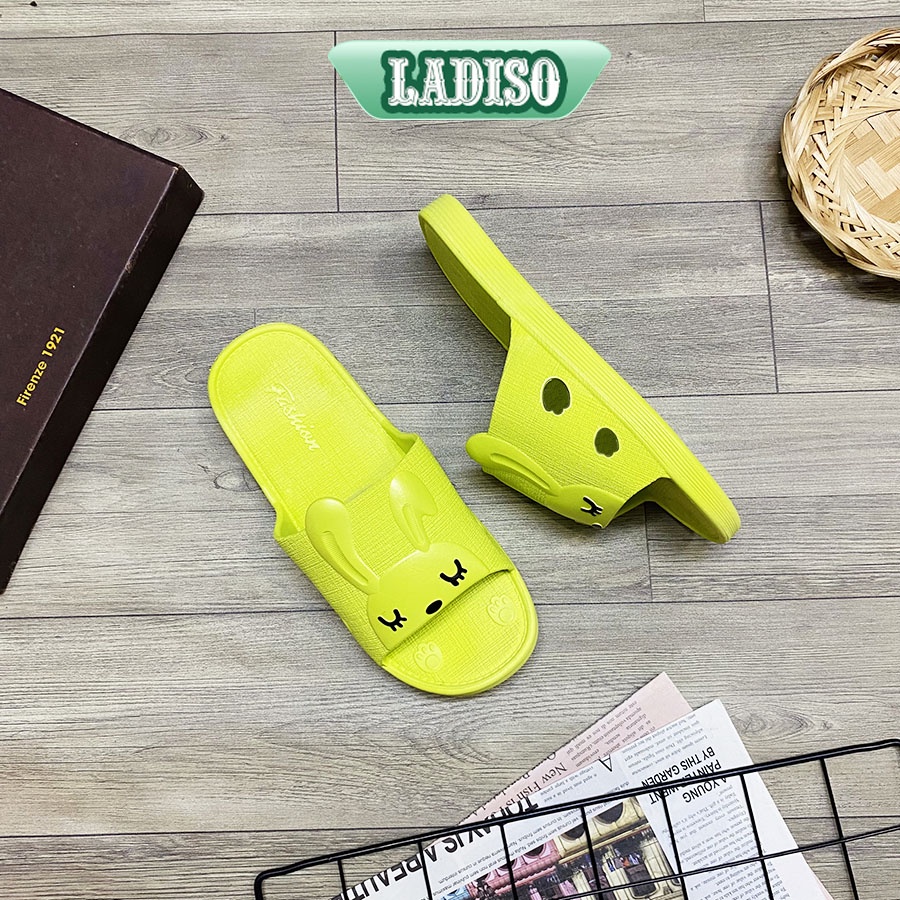 Dép nữ quai ngang đi trong nhà ngoài trời hình thỏ dễ thương chất liệu cao su non cao cấp siêu êm LADISO TT366
