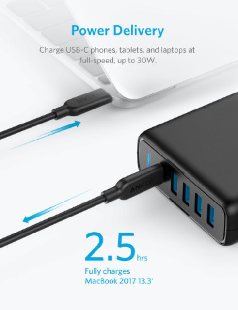 Sạc ANKER PowerPort Speed 5 60w USB-C Power Delivery PD - A2056