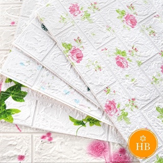 Xốp dán tường 3d hoa hồng decal dán tường kích thước 35x30 cm, hàng loại1