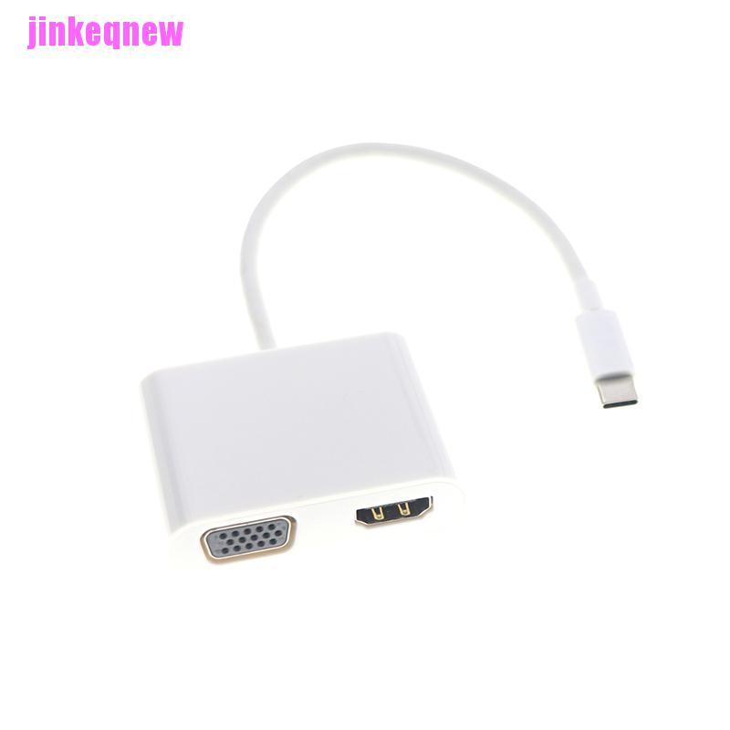 Bộ Chia 2 Trong 1 Usb Type-C Usb C Sang Hdmi Vga