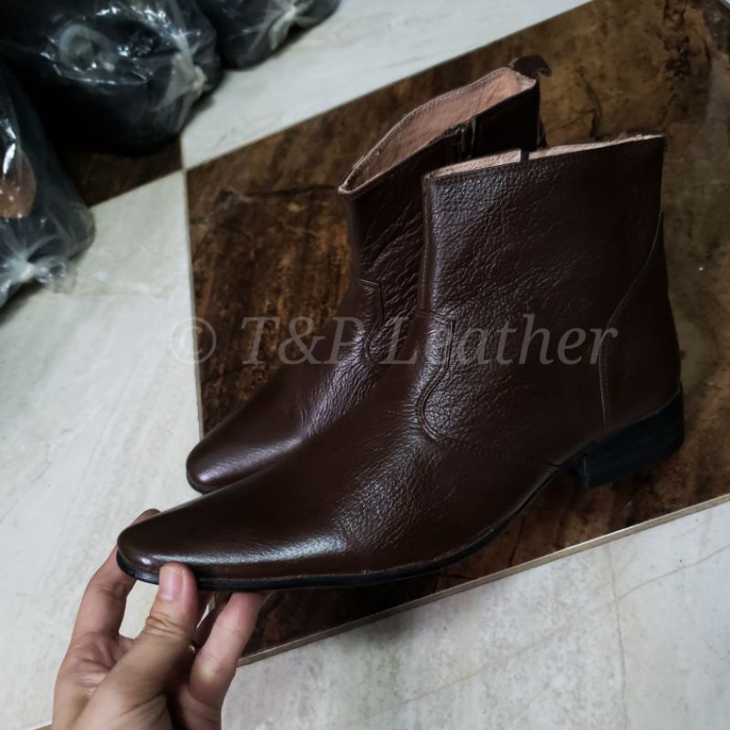 Giầy bốt da thật Giầy nam cao cổ kéo khóa Chất lượng cao size 38 đến 44 Xưởng sản xuất lâu năm Ảnh thật Shop chụp