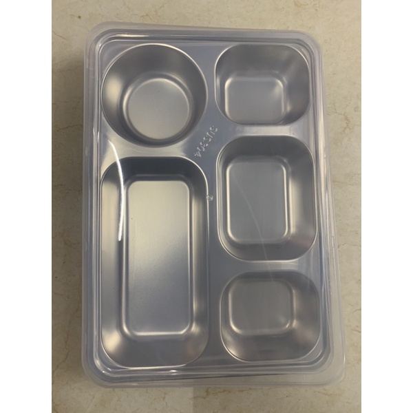 Inox 304 Khay cơm inox 5 ngăn sâu lòng nông lòng phòng Covid f0 kiểu Hàn Quốc khay chia phần đựng cơm quán ăn công nhân7