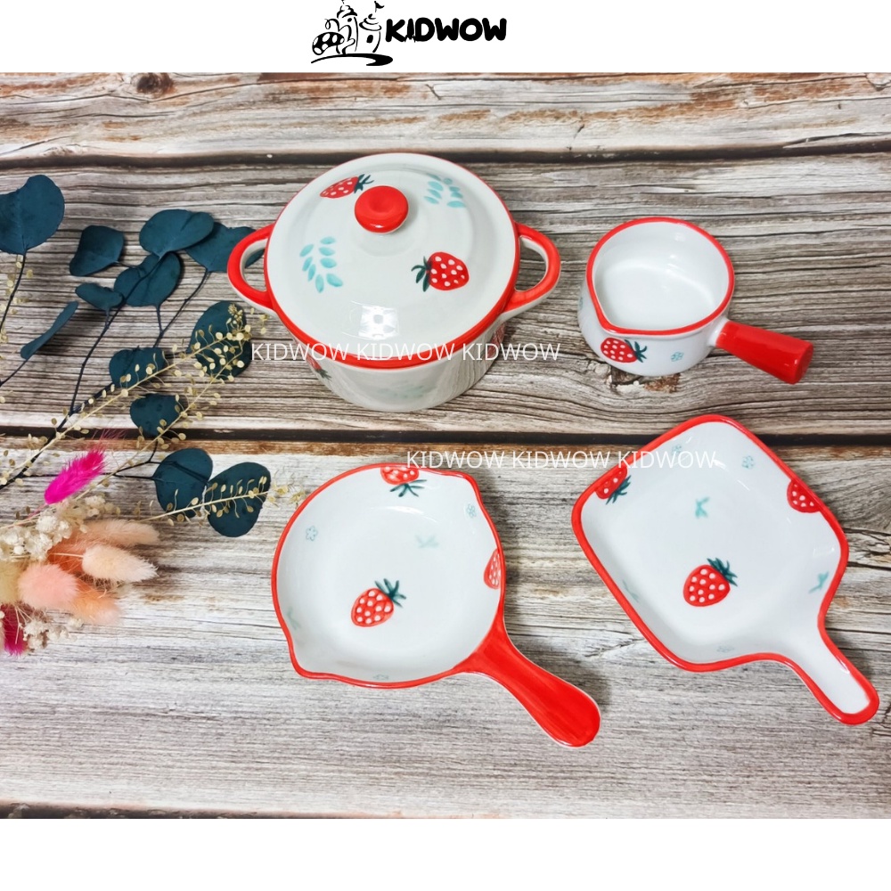 [TẶNG THÌA SILICON HÌNH MÈO] Bộ Bát Sứ Ăn Dặm Cho Bé Siêu Đáng Yêu