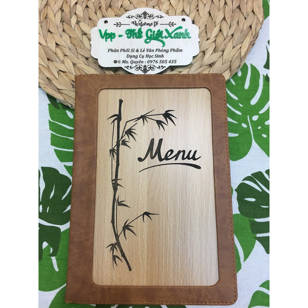 Bìa menu gỗ cao cấp 10 lá 2030 (20*30CM)