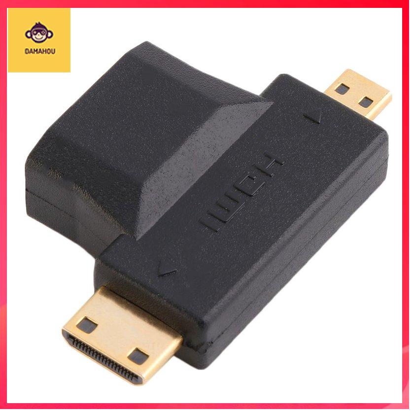 【Trong kho】HDMI đen loại A từ nữ sang nam Mini HDMI loại C + Bộ chuyển đổi micro Micro nam