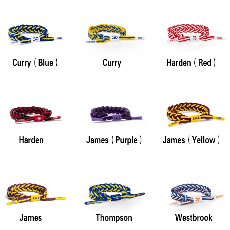 Vòng đeo tay tết dây phong cách bóng rổ cá tính nhiều màu sắc lựa chọn
