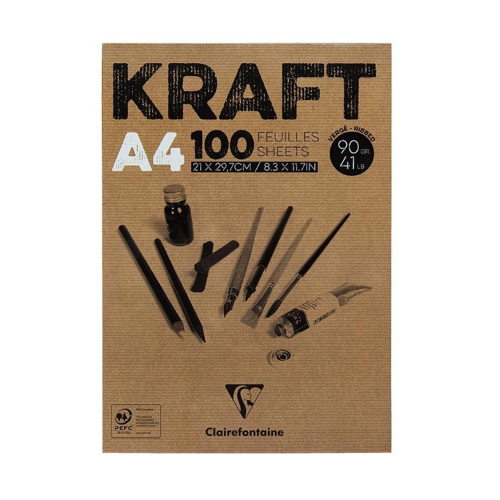Sổ Kraft Clairefontaine 90gsm 100 Feuilles Sheets