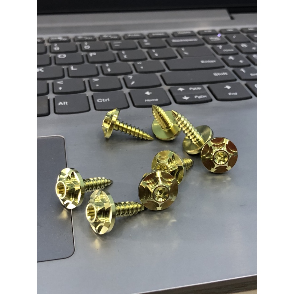 Ốc 2 tầng ĐẶC BIỆT 5li ren xoắn 5ly ren xoắn Titan Gr5 XỊN phối nhiều màu gắn dàn áo xe Exciter Winer Raider Sonic