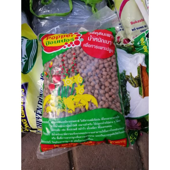 Sỏi nhẹ trồng lan hàng nhập khẩu Thái Lan túi 1 lít