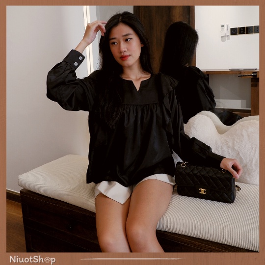 NIUOT - Áo sơ mi lụa phi bóng Elysia Shirt -  Ciie
