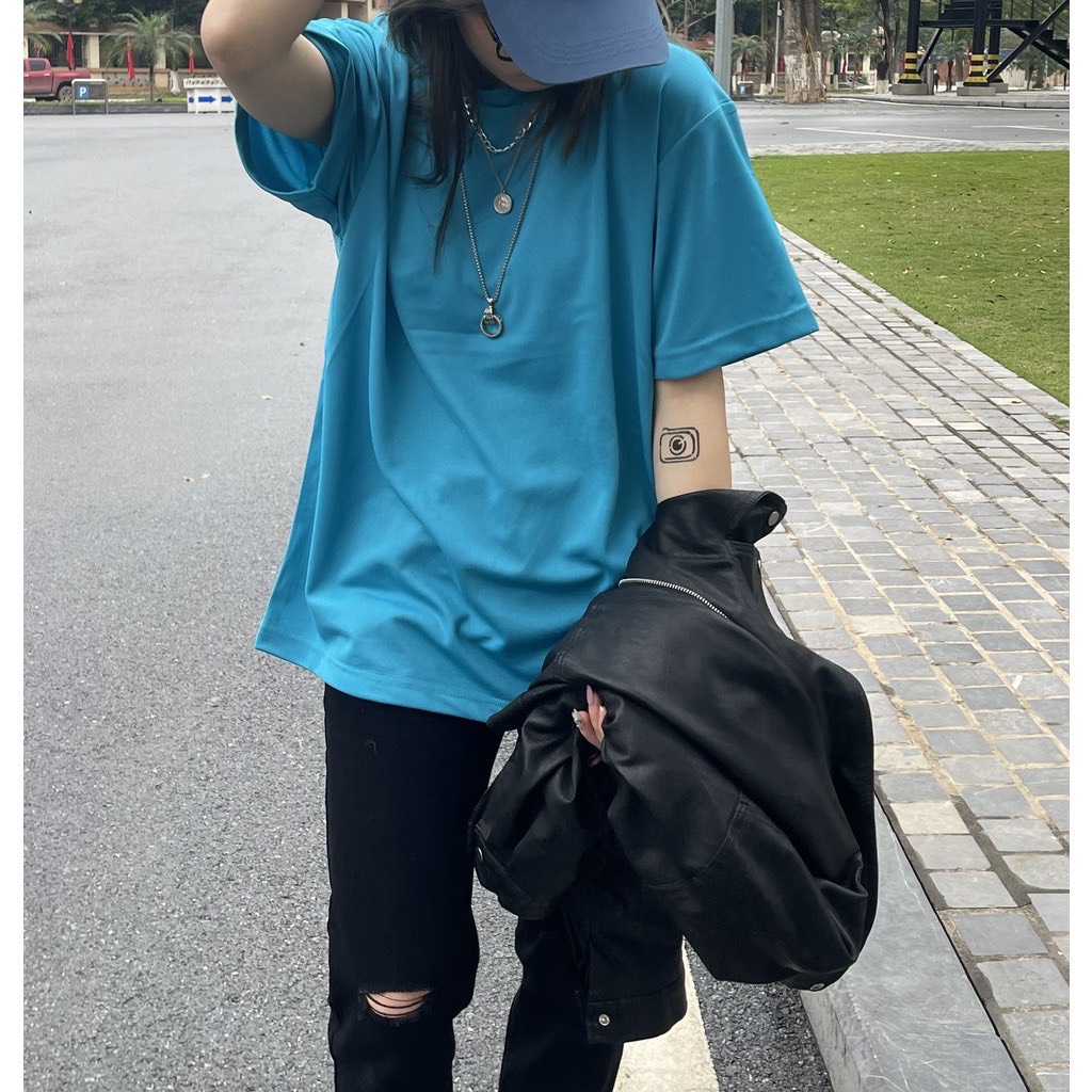 Áo thun tay lỡ, áo phong thể thao nhiều màu phong cách Unisex vải thấm hút mồ hôi tốt
