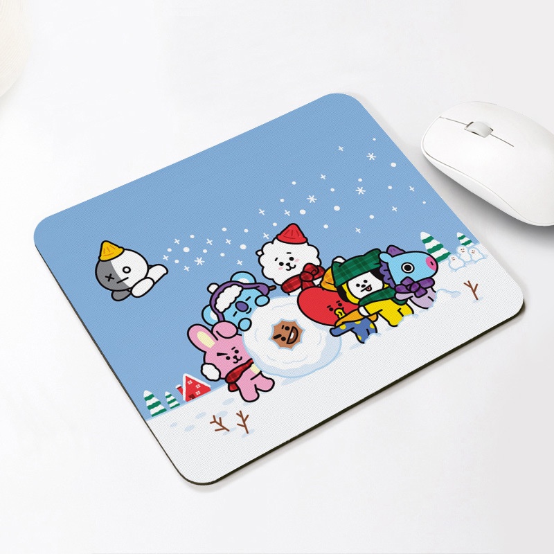 Tấm lót chuột bằng cao su mềm họa tiết Bt21 3d chống nước xinh xắn