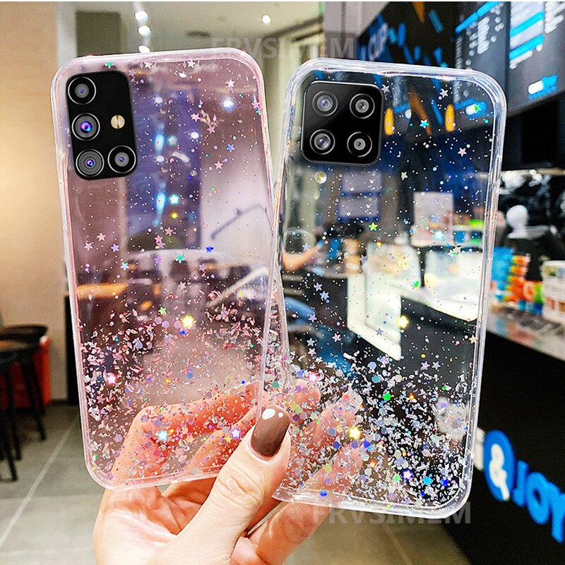 Glitter Star Case Samsung Galaxy S21 Plus S21 Ultra A50S A50 A30S A20 A51 A71 A42 A31 A21S Diamond Cases Cover