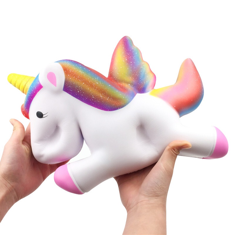 Squishy Kỳ Lân Khổng Lồ 28cm Chậm Tăng Tặng Kèm Bao Bì