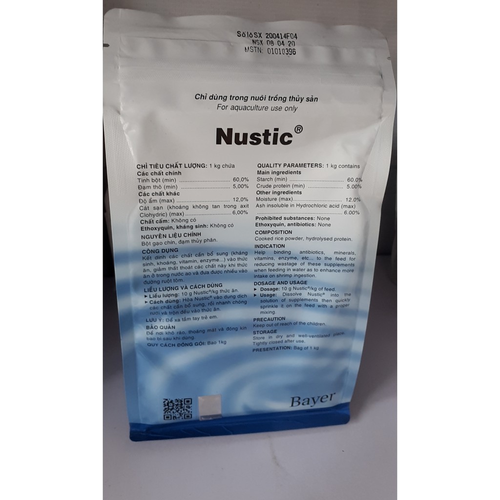 Nustic - Chất kết dính thức ăn cho động vật thủy sản