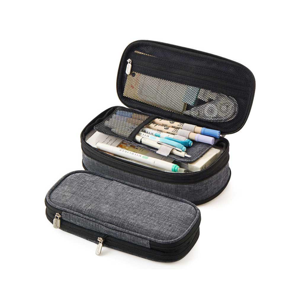 Túi Đựng Bút Chì Hai Ngăn Sức Chứa Lớn Cho Học Sinh / Văn Phòng