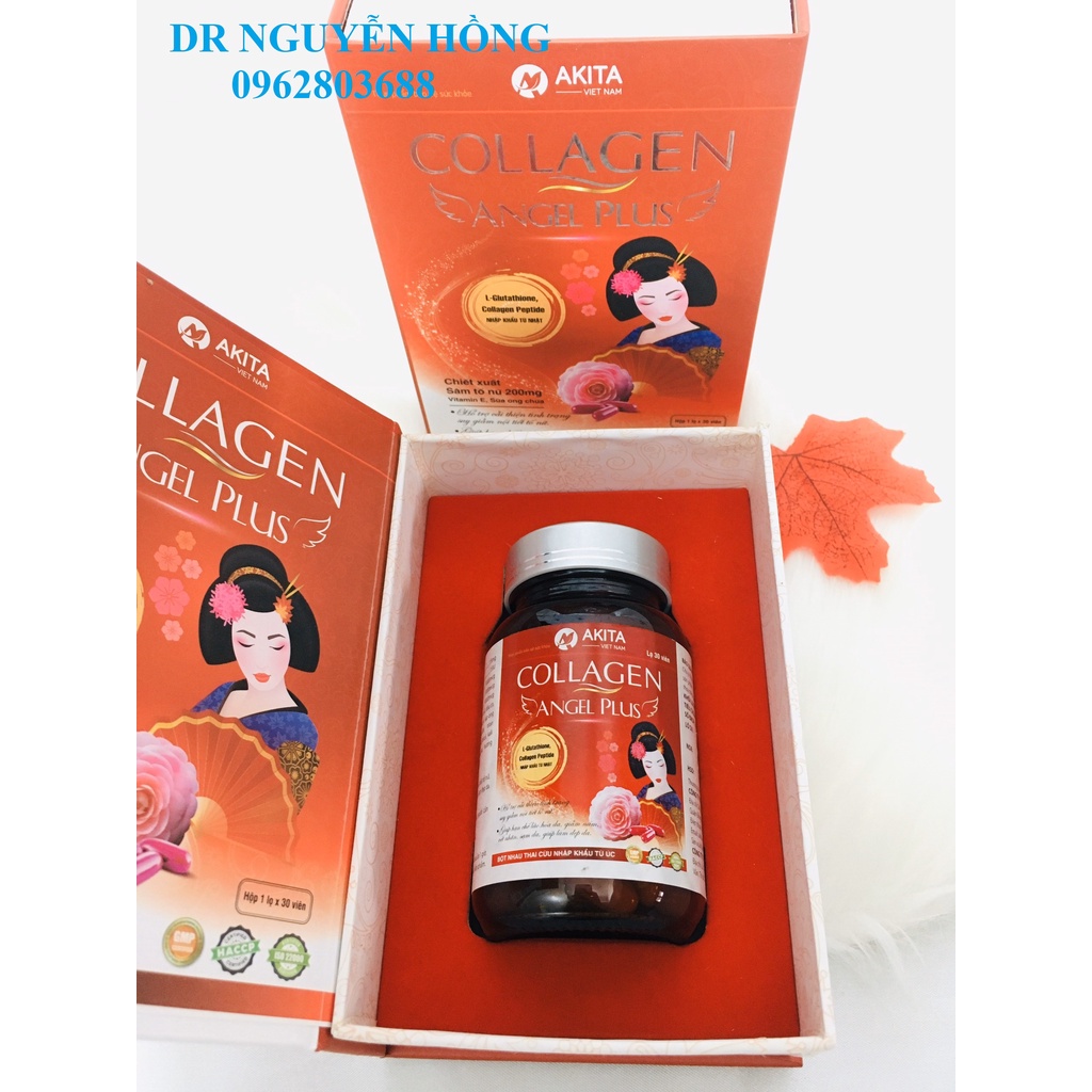 COLLAGEN ANGEL PLUS -Bổ sung collagen, hỗ trợ chống oxy hóa, hạn chế lão hóa da, giảm nám, vết nhăn, làm đẹp da -30 viên