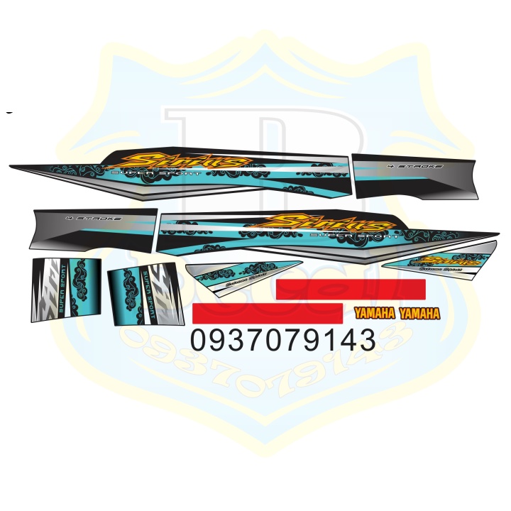 ( Quí khách vui lòng mang ra tiệm cho thợ dán ) Tem sirius hoa văn đen