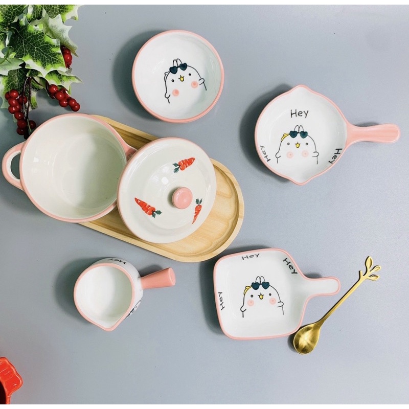 Chén sứ ăn dặm kiểu Nhật cho bé - bộ bát dĩa ăn dặm cho bé