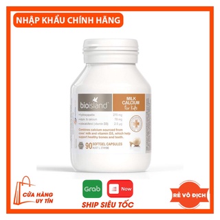 Canxi sữa Bioisland Milk Calcium, Úc 90 viên - bổ sung canxi phát triển xương và răng cho bé từ 7 tháng tuổi