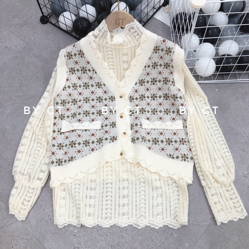 ÁO GILE + ÁO REN TIỂU THƯ CÓ BÁN RỜI MS18828