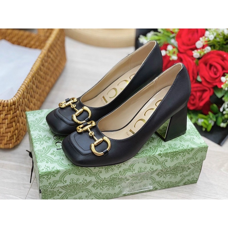 ( ảnh thật)Giày bít gót,đế vuông 7cm chuẩn hộp xanh.FULLBOX BILL,TÚI GIẤY
