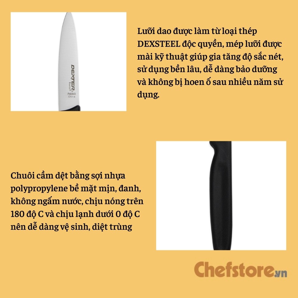 Dao Gọt Hoa Quả Dao Tỉa Cắt Rau Củ Trái Cây, Lưỡi 86 mm Thép High Carbon Dexter, Mỹ