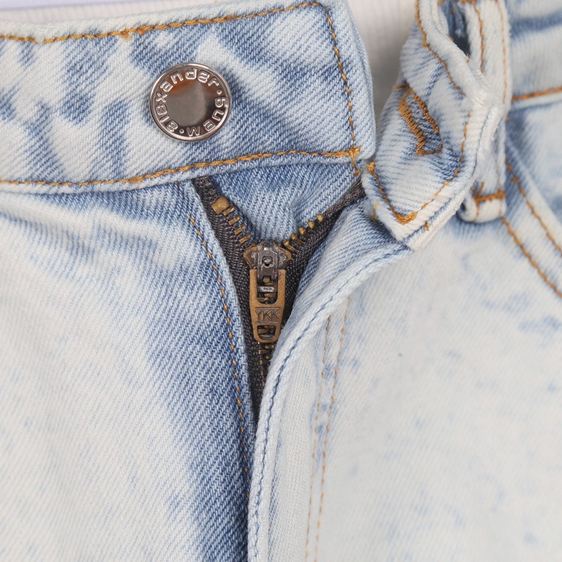 Aw 2021 Mới Quần Short Denim Giặt Eo Thấp Co Giãn