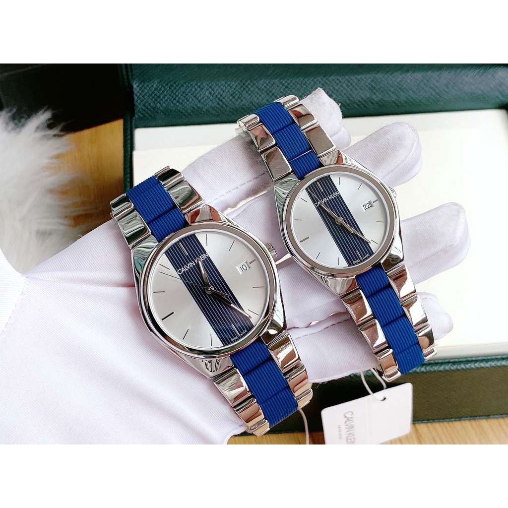Đồng hồ đôi nam nữ dây thép Calvin Klein Contrast Quartz K9E211VX K9E thumbnail