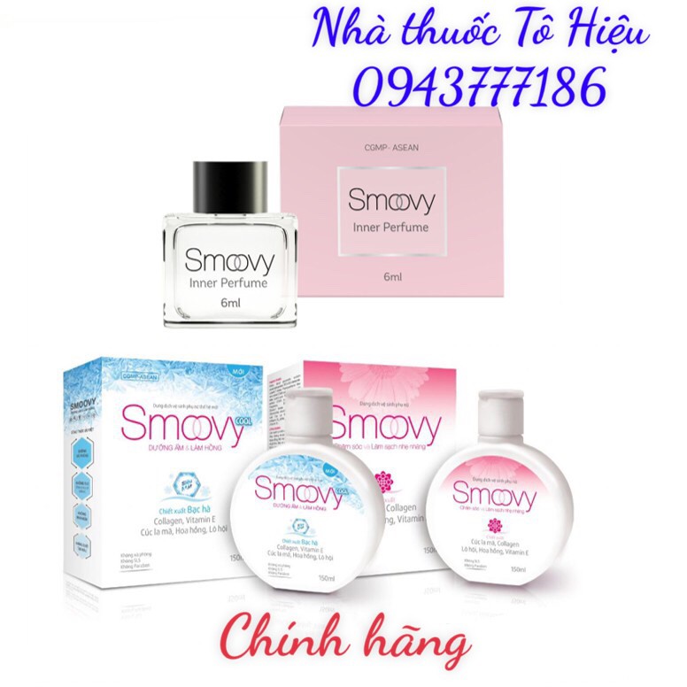 SMOOVY - SMOOVY COOL 150ml - Dung Dịch Vệ Sinh Phụ Nữ Smoovy, nước hoa vùng kín Inner Perfume se khít vùng kín.