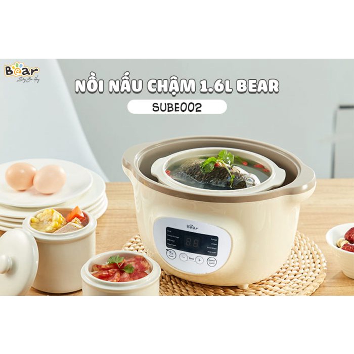 Nồi nấu chậm 1.6L Bear SUBE002 - Hàng Quốc Tế Chính Hãng