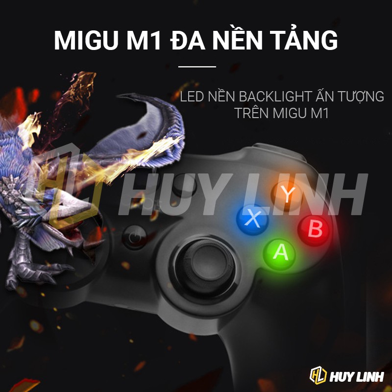 [Mã ELMS5 giảm 7% đơn 300K] Tay cầm chơi game không dây Gamesir Migu M1 USB Wireless 2.4Ghz - Hỗ trợ tốt cho FO4, Pes