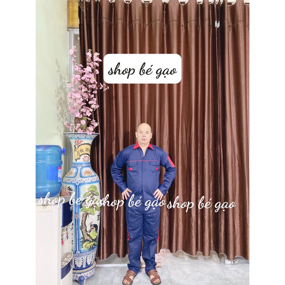 Quần Áo Bảo Hộ Lao Động Phối Màu Xanh Than Cổ Đỏ