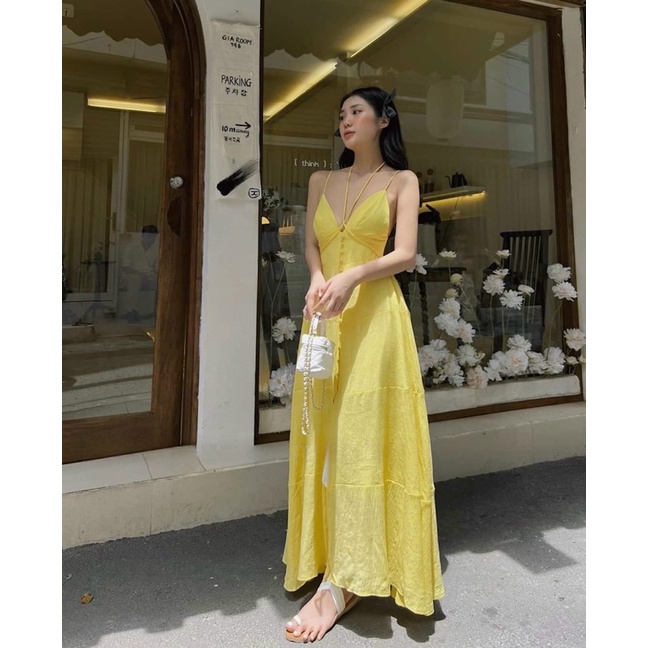 Đầm Maxi Nút Công Chúa Tôn Dáng