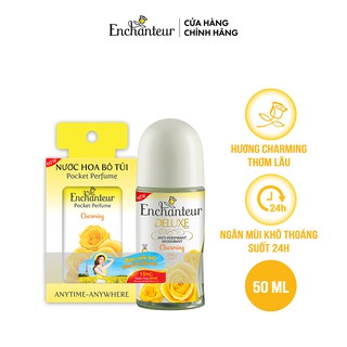 Lăn khử mùi hương nước hoa Enchanteur Charming 50ml - Tặng Nước hoa bỏ túi Charming 18ml