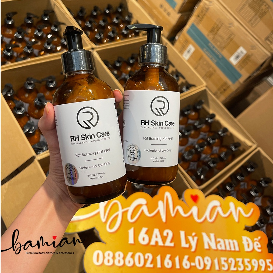 Gel tan mỡ RH Skin Care Fat burning hot gel giảm mỡ cân nặng nhanh an toàn 240ml USA