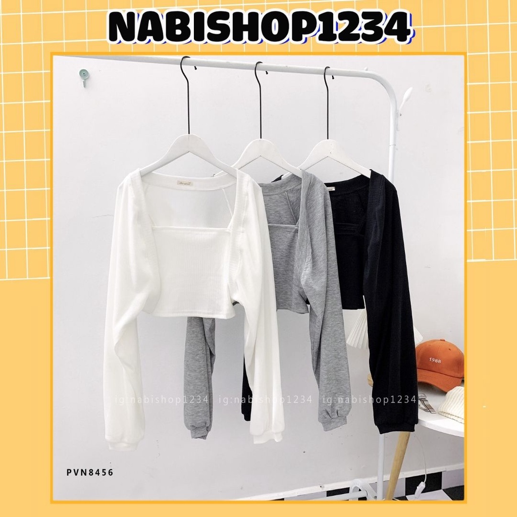 Set Áo Croptop Nữ Tay Dài Ulzzang Mã STD001 (ẢNH THẬT) - Nabishop1234