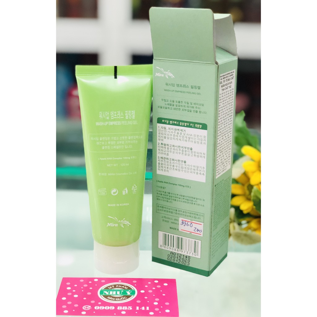 [Tẩy da chết] Gel tẩy da chết Mira Green Apple Peeling Gel Hàn Quốc 120ml - Hàng chính hãng