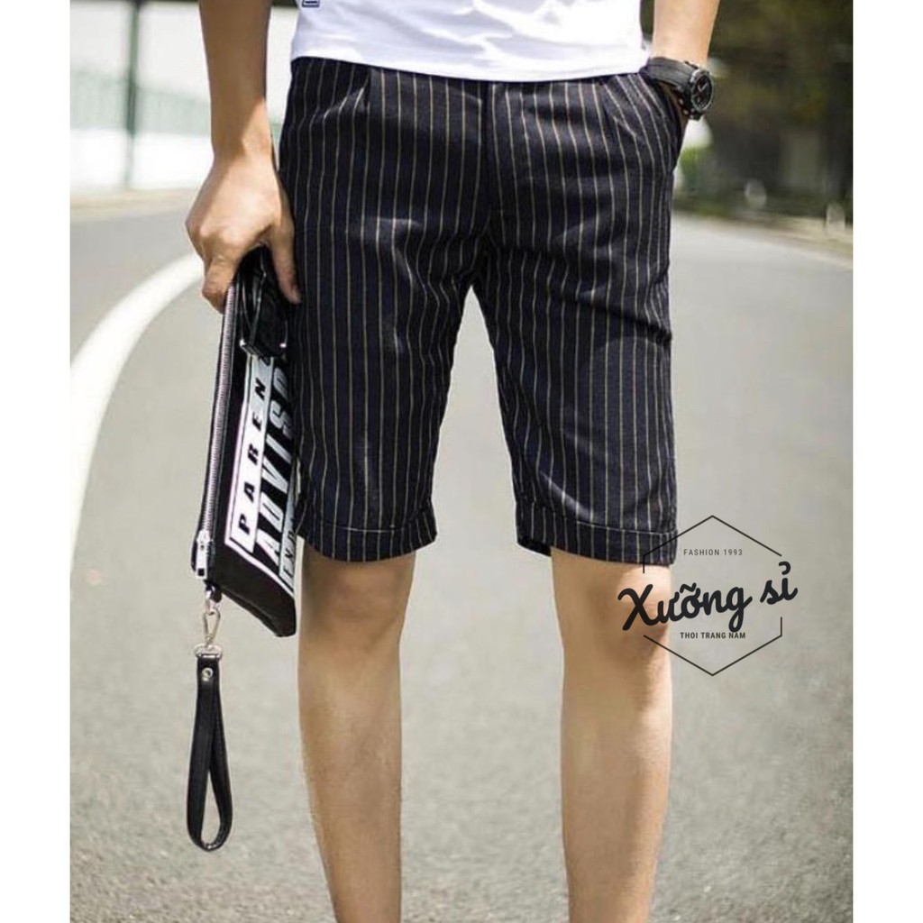 Quần Short Tây SỌC Co Dãn Hàn Quốc FROM ÔM Chuẩn Men 2020 SIZE 27 ĐẾN 32