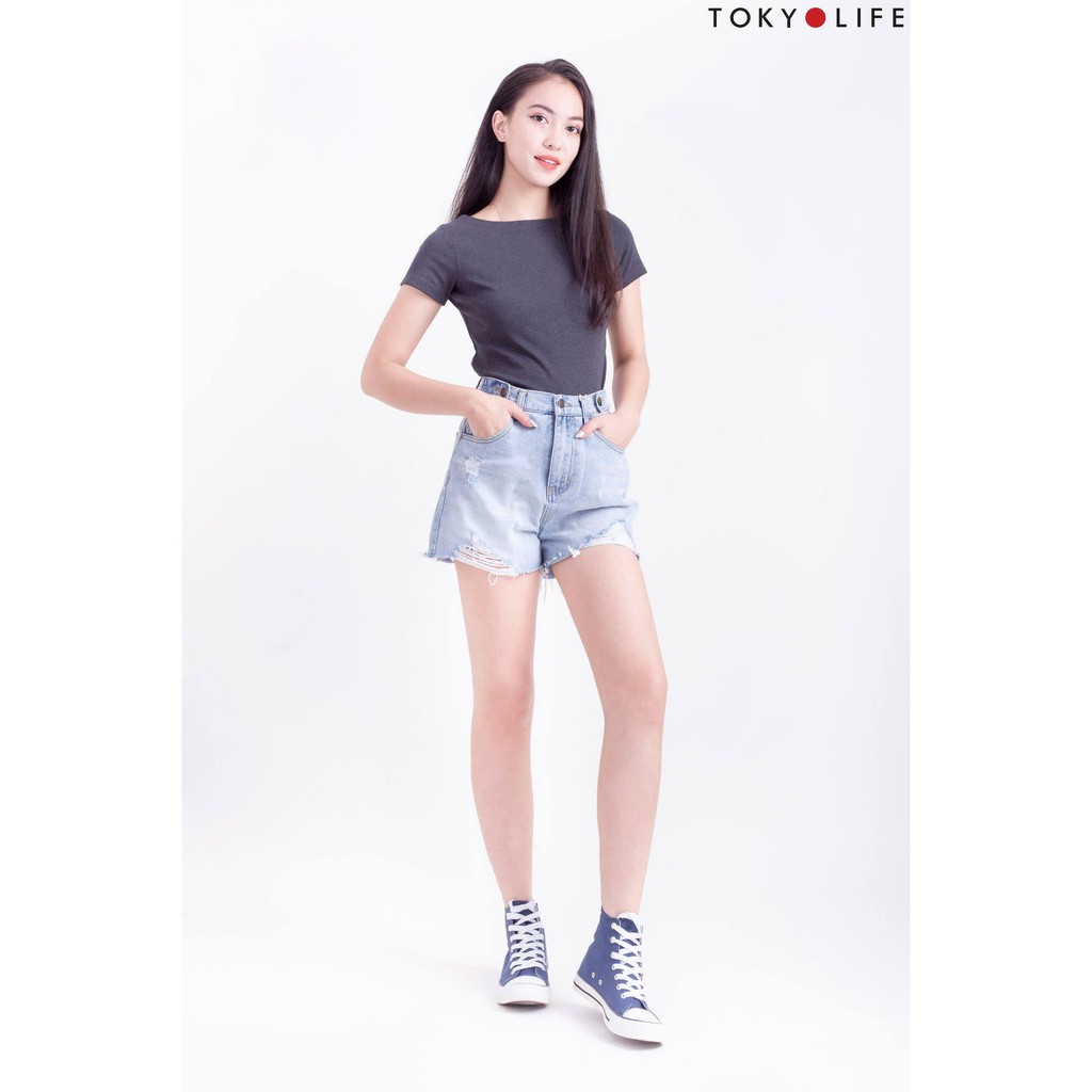 Quần Shorts Jean Nữ TOKYOLIFE E9SHP401G