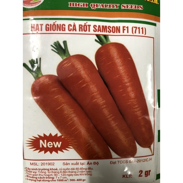 Hạt giống Cà Rốt 🥕 (KLT 2 gram)