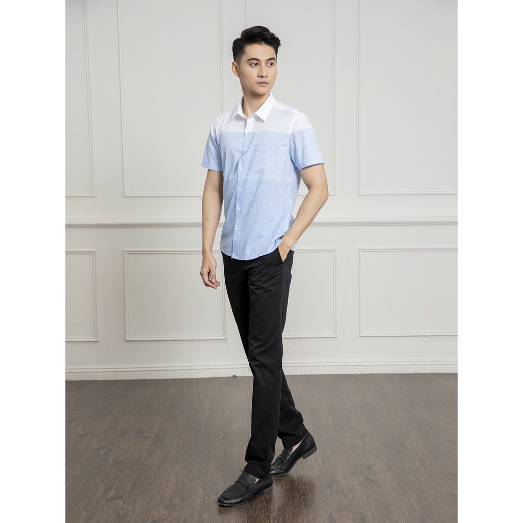 Áo Sơ Mi Nam Ngắn Tay ARISTINO ASS038S1 Somi Công Sở Cao Cấp Màu Trắng Kẻ Xanh Chất Sơi Sồi Mềm Mát Dáng Suông Tà Bằng | BigBuy360 - bigbuy360.vn