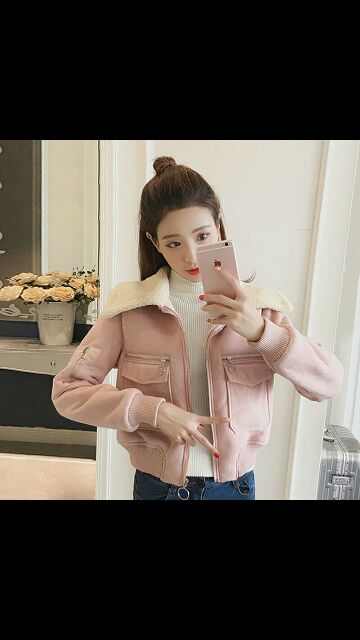 Áo da lộn lông cừu xinh