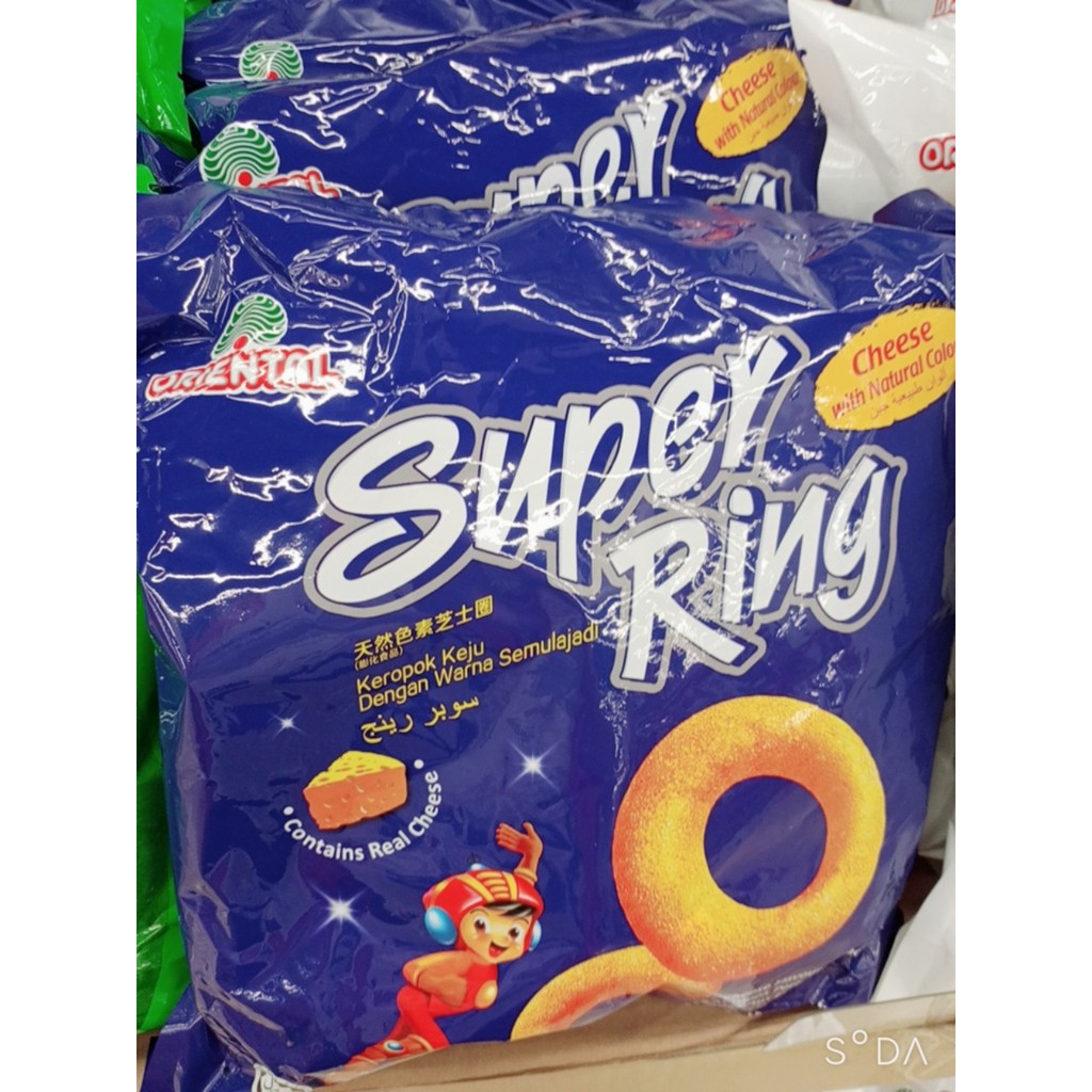Bánh Snack hình nhẫn vị phô mai Super Ring Cheese Oriental 112G (8 Gói x 14G)