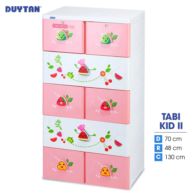 Tủ nhựa Duy Tân TABI KID II 5 tầng 8 ngăn - Nhiều hoa văn