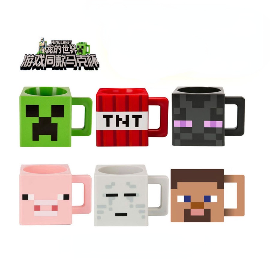 Minecraft Cốc Uống Nước Bằng Nhựa PVC Hình Enderman Creeper TNT Sáng Tạo Vui Nhộn Cho Người Lớn Và Trẻ Em