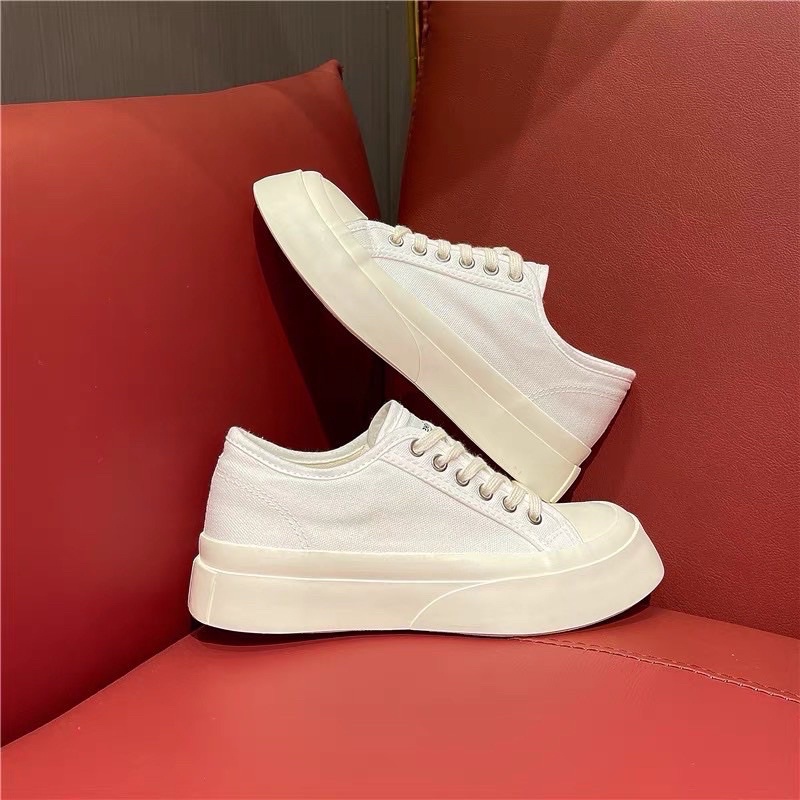Giày Thể Thao Sneaker Nữ Vải Độn Đế 5cm BE 2 Màu Si