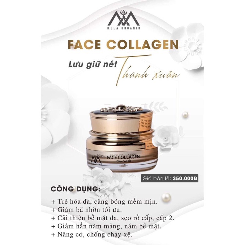 [Chính Hãng] Combo Face Collagen DNA Cá Hồi MEEA Organic và Tinh chất ampoule saffron
